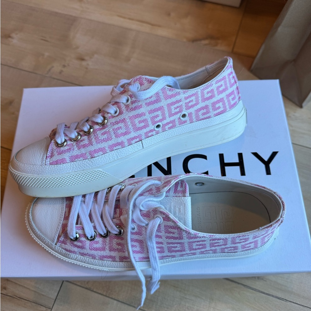 Givenchy Pink Patterned Canvas Sneakers
